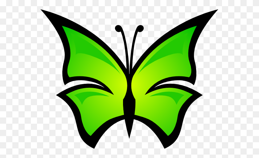 577x451 Зеленая Бабочка Клипарт - Простая Бабочка Клипарт