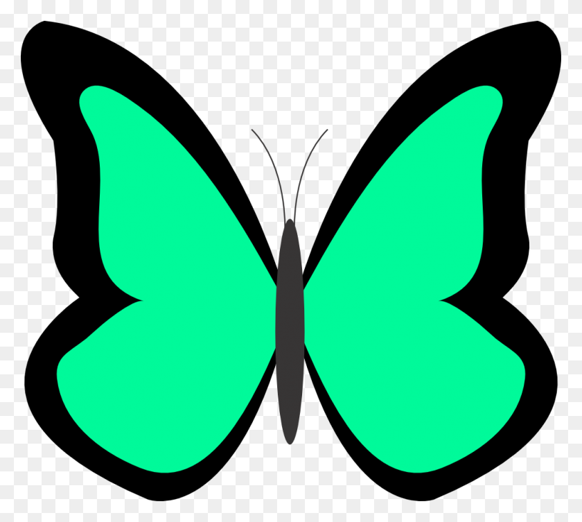 999x888 Зеленая Бабочка Клипарт - Летающая Бабочка Клипарт