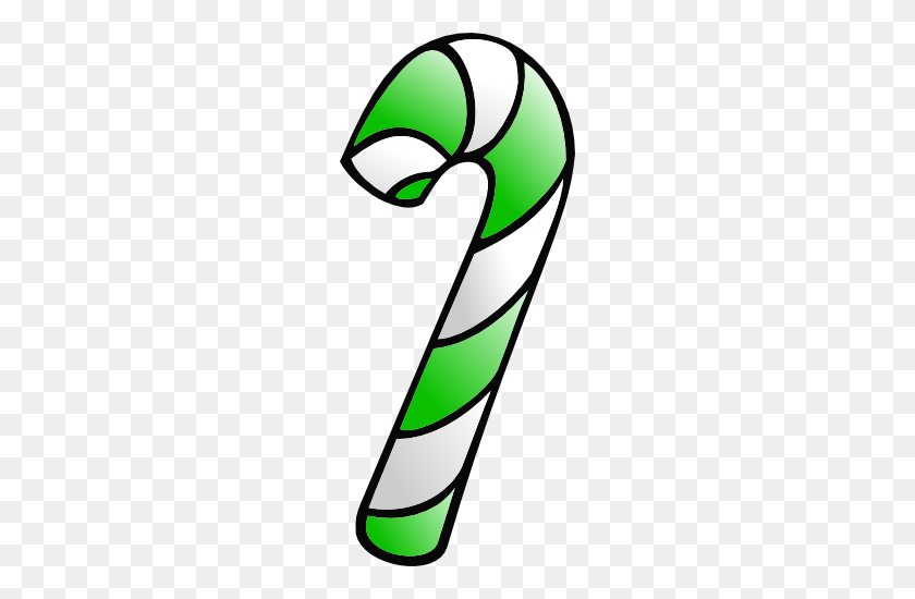 216x490 Green Candy Cane Clip Art Single A Variation Of The Original - Peppermint Candy Clip Art
