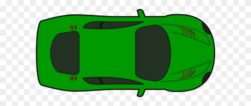 600x297 Green Car - Car Top View PNG