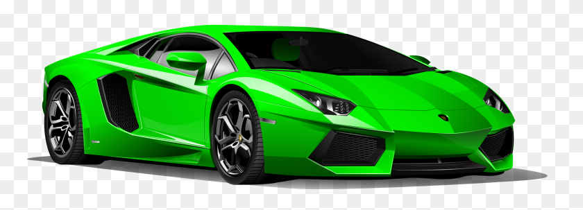 2400x750 Green Car Clip Art - Sports Car Clipart