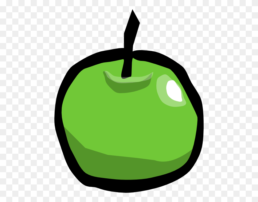 486x597 Зеленое Мультяшное Яблоко Png Клипарт Для Интернета - Apple Clip Art Free