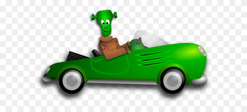 600x320 Green Cartoon Car Clip Art - Chauffeur Clipart