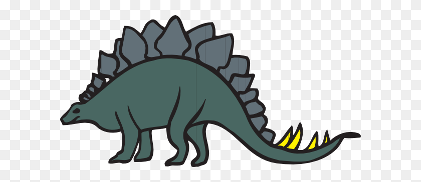 600x304 Green Cartoon Stegosaurus Clip Art - Stegosaurus Clipart