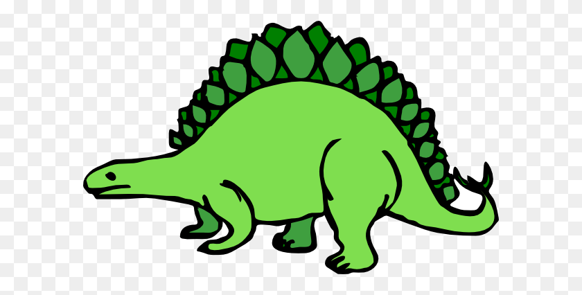 600x366 Estegosaurio De Dibujos Animados Verde Png Cliparts Para La Web - Stegosaurus Clipart Blanco Y Negro