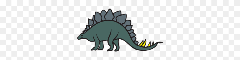 300x152 Green Cartoon Stegosaurus Png Clip Arts For Web - Stegosaurus PNG