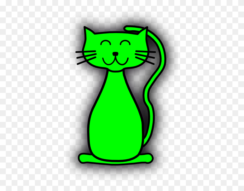 420x598 Green Cat Clip Art - Cat Clipart Outline