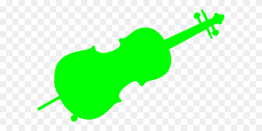 600x360 Green Cello Silhouette Clip Art - Cello Clipart