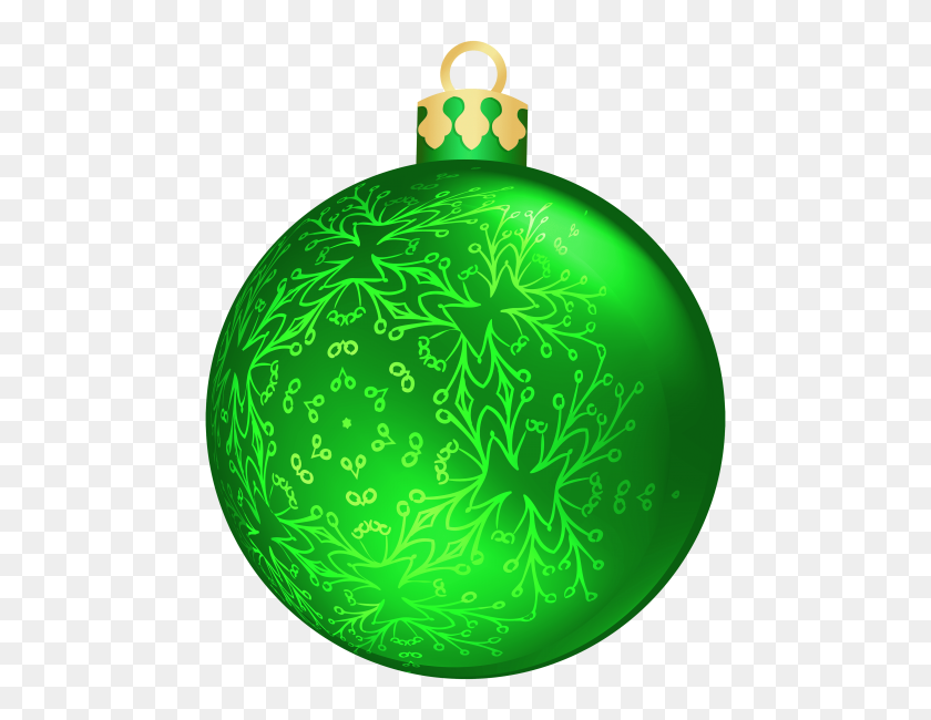 480x590 Green Christmas Ball Png - Christmas Coffee Clipart