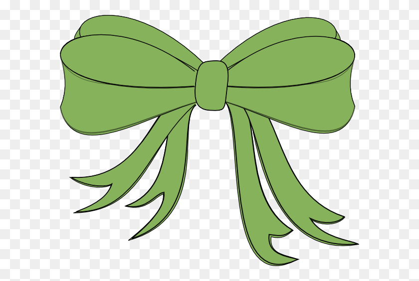 600x504 Green Christmas Bow Clipart - Christmas Ribbon Clipart