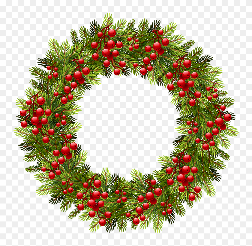 6262x6121 Green Christmas Pine Wreath Png Clipart Gallery - Wreath PNG