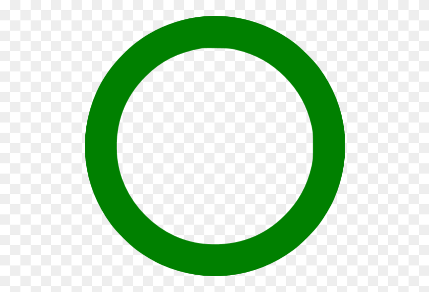 512x512 Значок Контур Зеленого Круга - Контур Круга Png