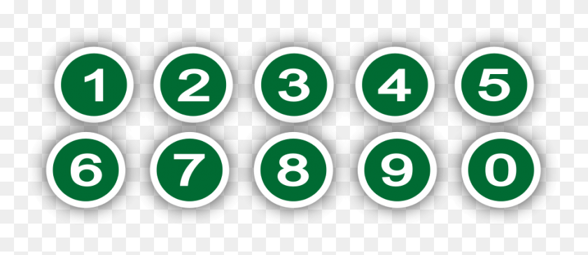 900x353 Green Circle With Numbers Png Clip Arts For Web - Numbers PNG