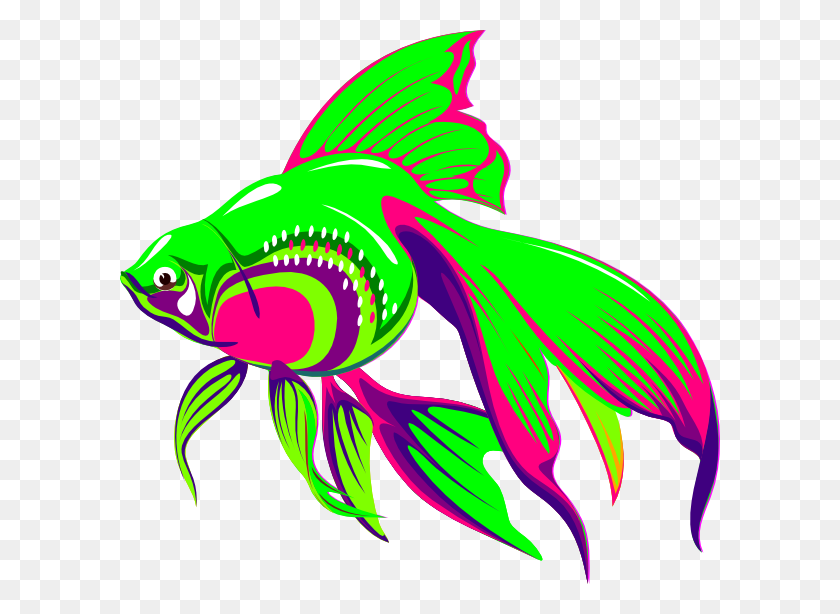 600x554 Зеленая Золотая Рыбка Клипарт - Золотая Рыбка Картинки
