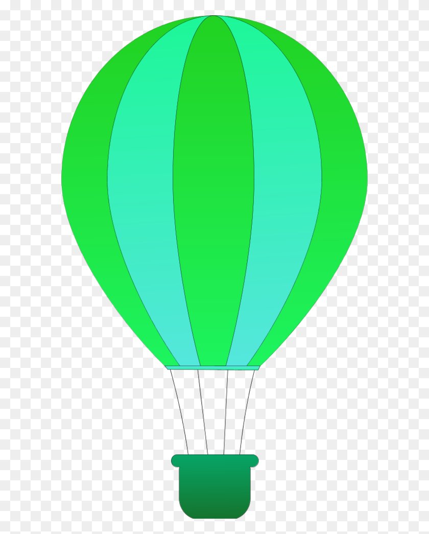 600x985 Green Clipart Hot Air Balloon - Clipart Air