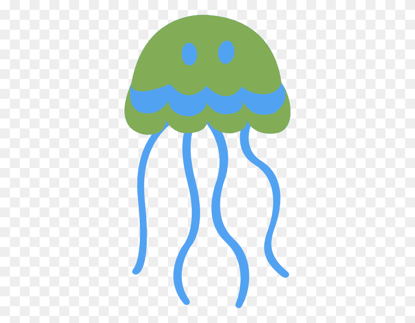336x594 Green Clipart Jellyfish - Jellyfish Clipart Black And White