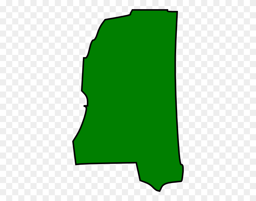 366x599 Зеленый Клипарт Карта Университета Штата Миссисипи Штат Сша - Карта Сша Клипарт