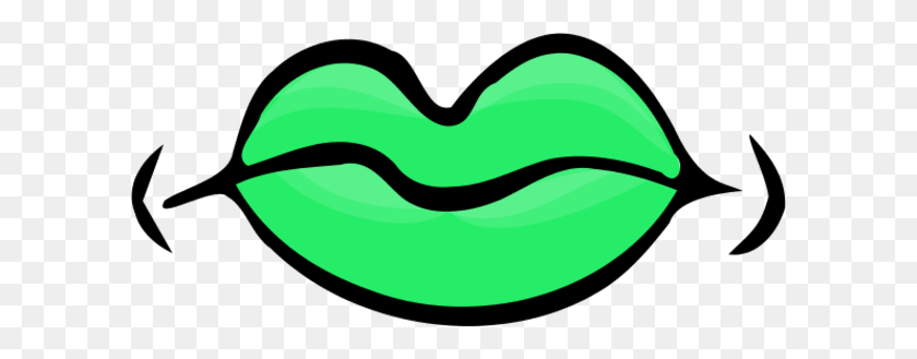 600x269 Green Clipart Mouth - Lips Clipart Free