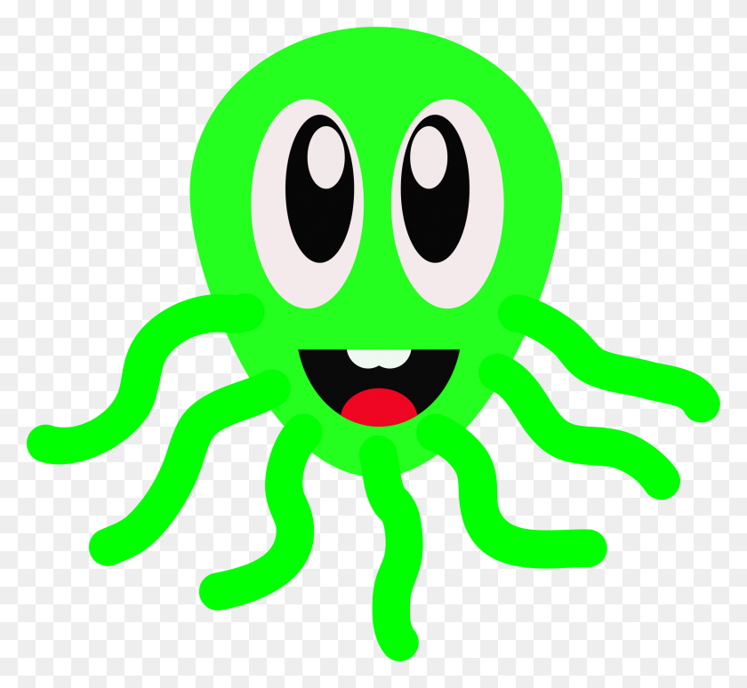 2349x2151 Green Clipart Octopus - Yellow Splash PNG