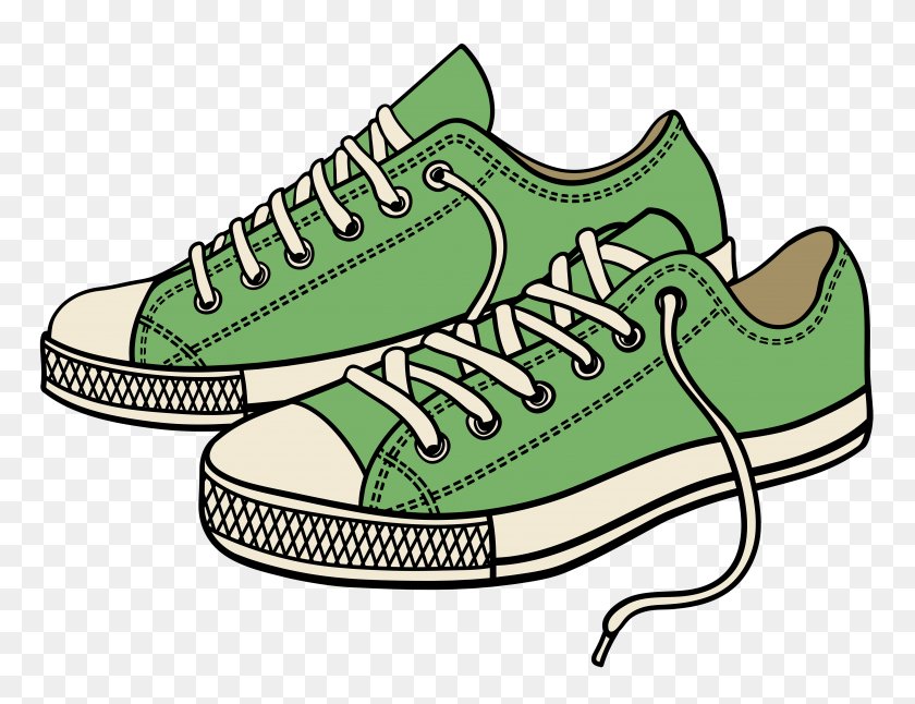 4000x3010 Zapatillas De Correr De Clipart Verde - Clipart De Zapatos De Correr