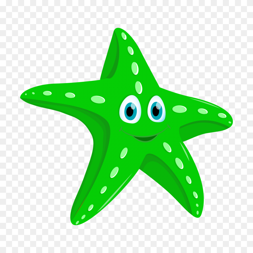 1500x1500 Зеленые Морские Звезды Клипарт - Морские Звезды Png