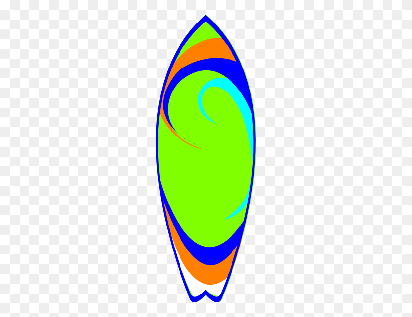 204x588 Green Clipart Surfboard - Surfboard Clipart Free