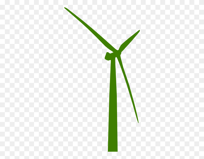 312x592 Green Clipart Wind Turbine - Wind Clipart PNG