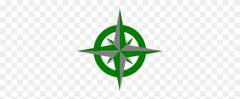 299x288 Green Compass Clip Art - Compass Clipart Free