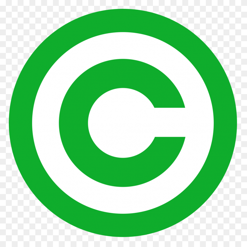 1024x1024 Copyright Verde - Logotipo De Copyright Png
