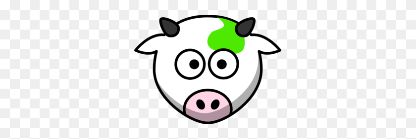 297x222 Green Cow Clip Art - Cow Face Clipart
