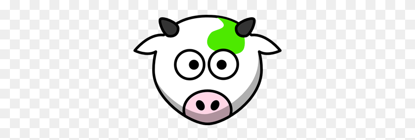 300x224 Green Cow Png Clip Arts For Web - Cow Face PNG