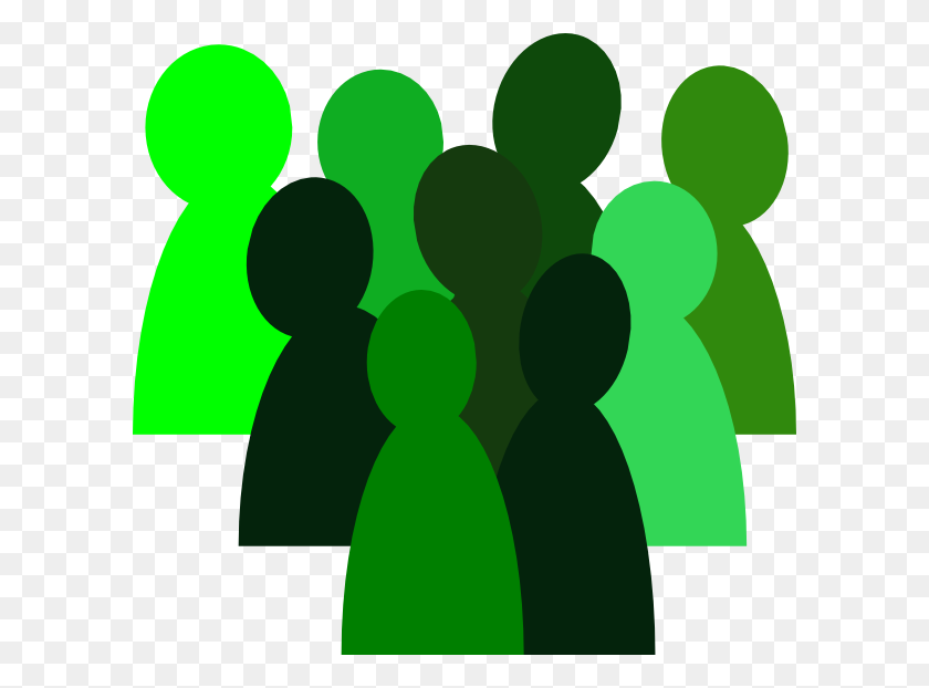 600x562 Green Crowd Clip Art - Crowd Of People Clipart
