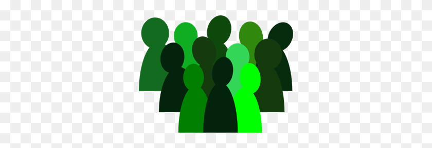 300x229 Green Crowd Png Clip Arts For Web - Crowd Silhouette PNG
