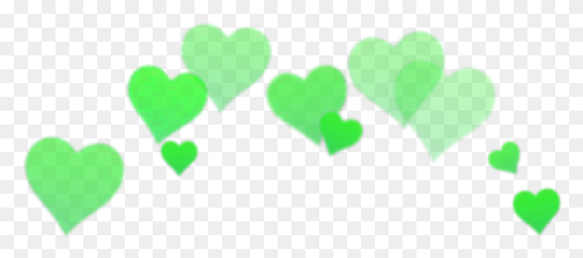 1512x608 Green Crown Heart Snapchat - Green Heart PNG