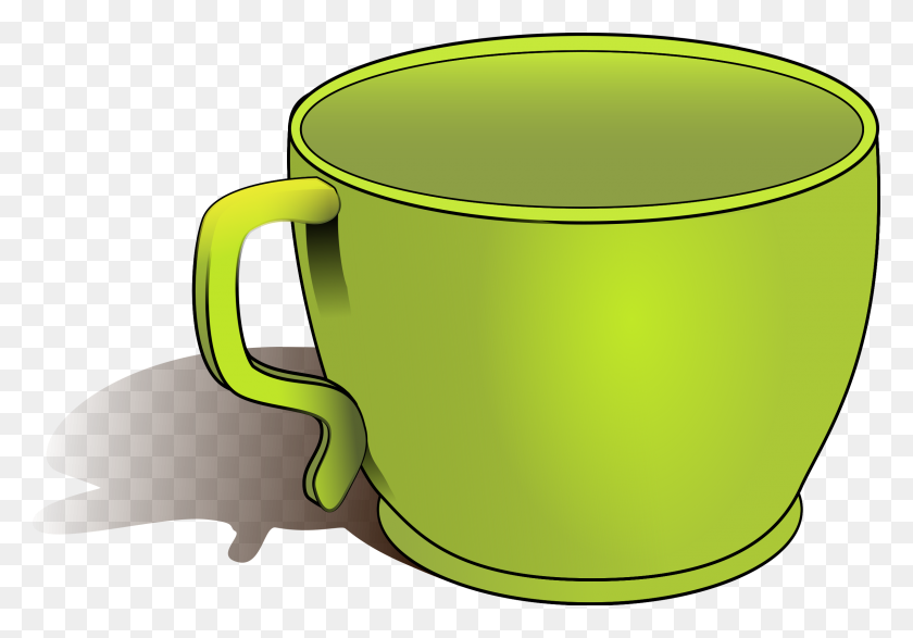 2400x1623 Зеленая Чашка - Векторный Клипарт - Форель