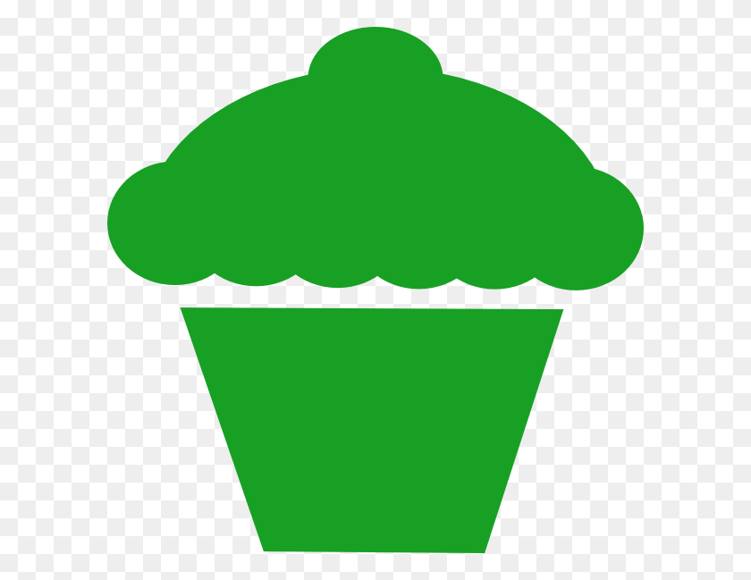 600x589 Green Cupcake Png Large Size - Cupcake Clipart PNG