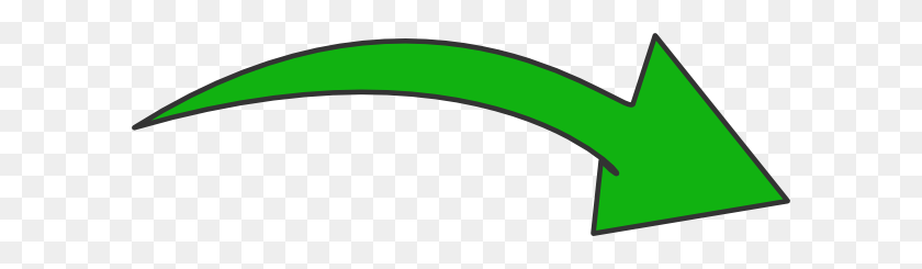 600x185 Green Curved Arrow Clip Art - Curved Arrow Clipart