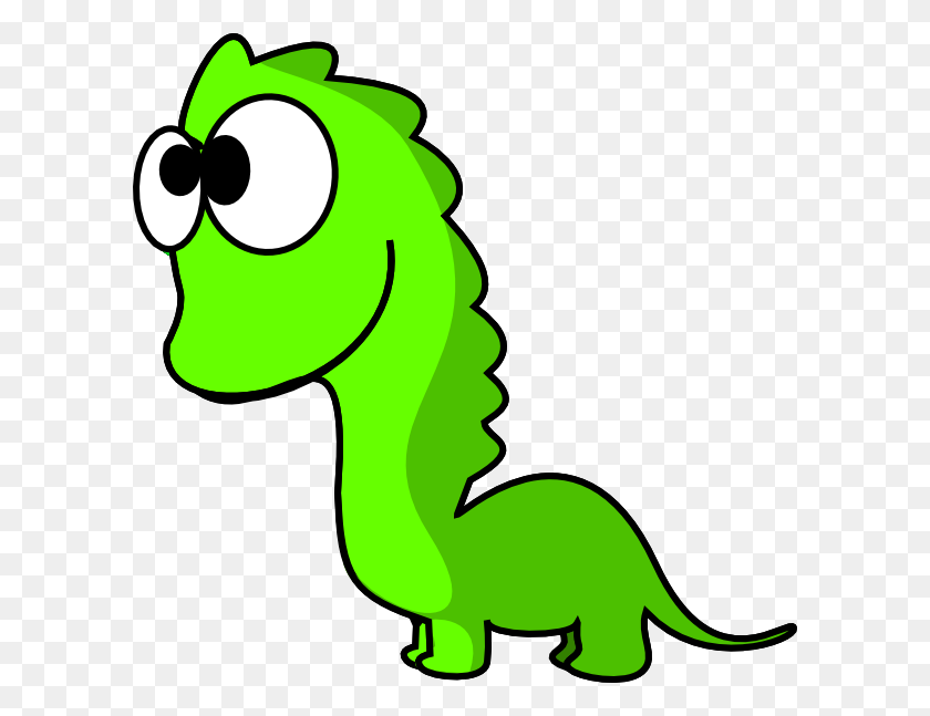 600x587 Green Dinosaur Cartoon Clip Arts Download - Cartoon Dinosaur Clipart