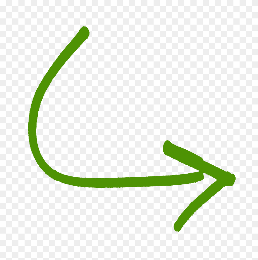 2825x2850 Green Down Curved Arrow Png - Drawn Arrow PNG