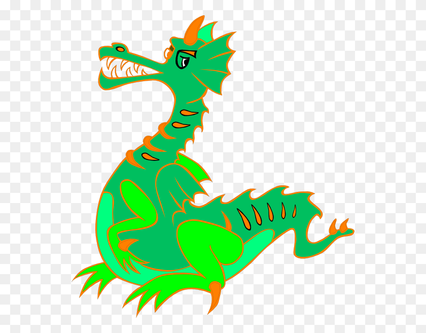 558x596 Green Dragon Clip Art - Green Dragon Clipart