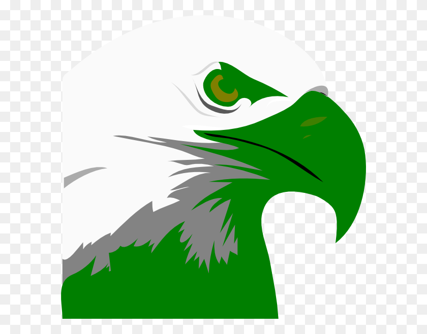 600x598 Green Eagle Head Clip Art - Eagle Face Clipart