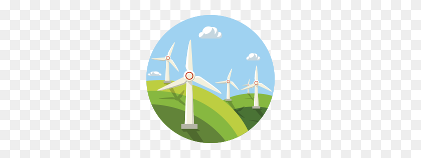256x256 Green Eco Web Hosting Powered - Wind Turbine PNG