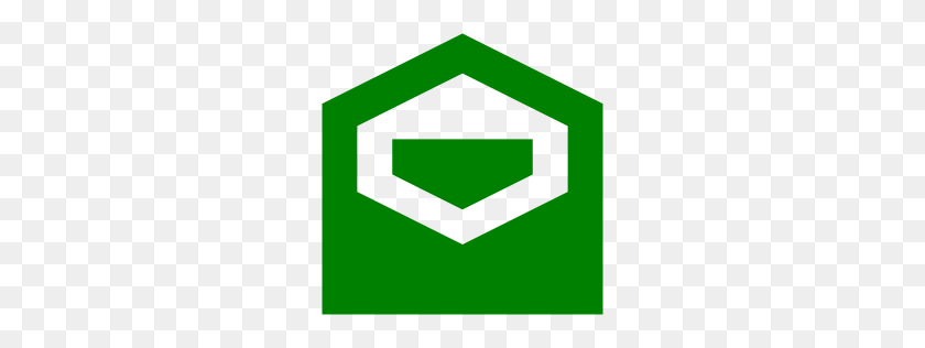 256x256 Green Envelope Open Icon - Envelope Icon PNG
