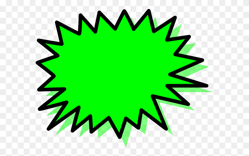 600x465 Green Explosion Blank Pow Png Clip Arts For Web - Pow PNG