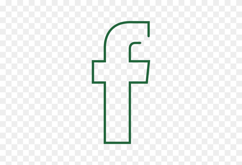 512x512 Green Facebook Line Icon - Facebook Icon Transparent PNG