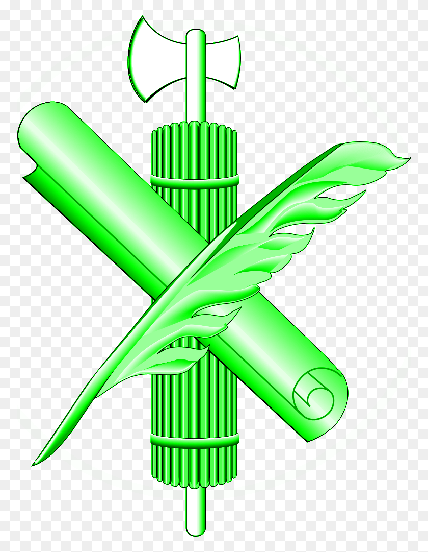 774x1021 Green Fasces Scroll Quill - Quill PNG