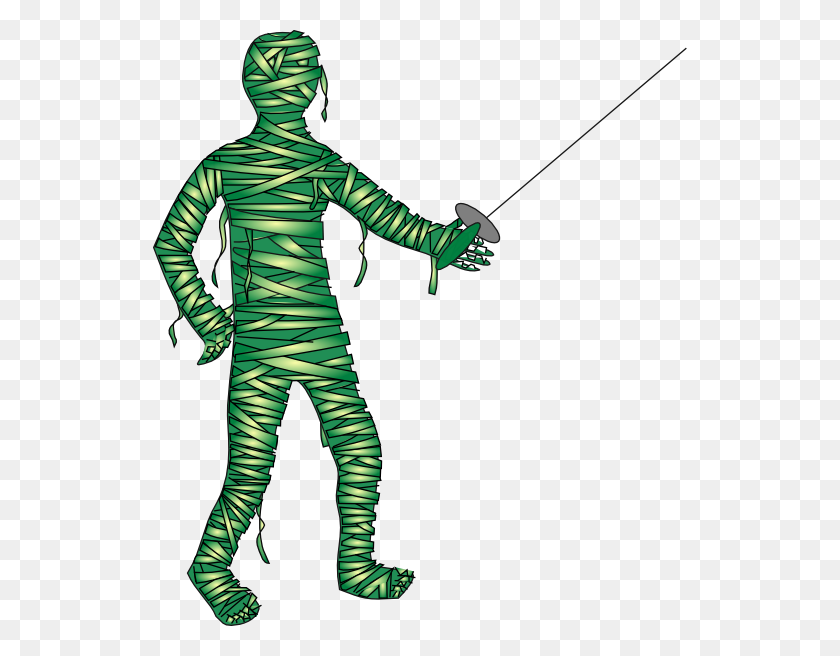 534x596 Green Fencing Mummy Clip Art - Hazmat Suit Clipart