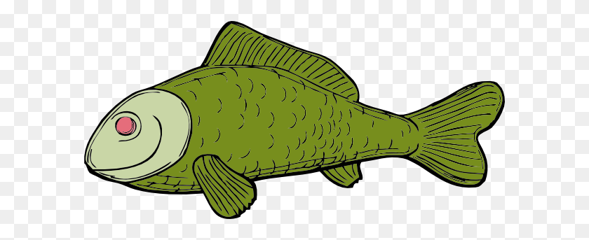 600x283 Green Fish Clip Art - Northern Pike Clipart