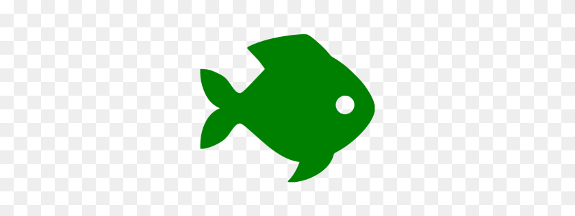 256x256 Значок Зеленая Рыбка - Рыба Png