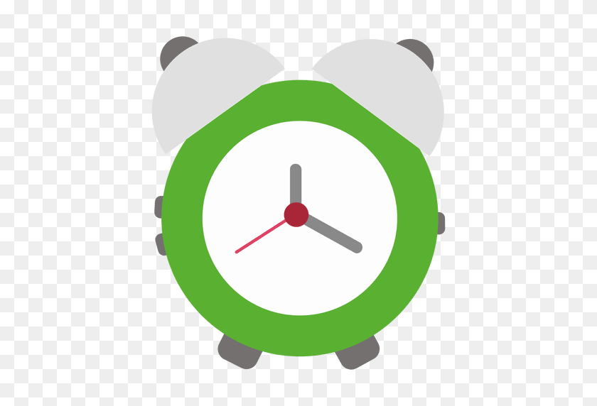 512x512 Green Flat Alarm Clock - Reloj PNG